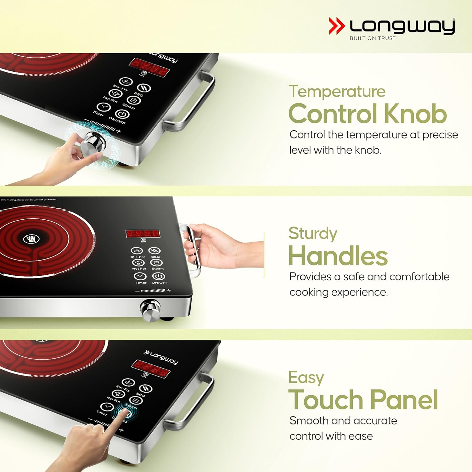 Longway Infralite Pro ICT 2200 W Infrared Induction Cooktop
